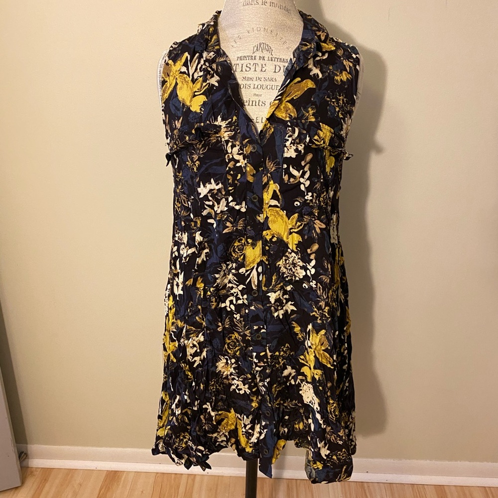 Tank button up floral dress